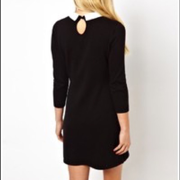 🌸🌸Limited Time Sale🌸🌸ASOS Black Knit Sweater Dress with Lace Collar - Picture 2 of 10